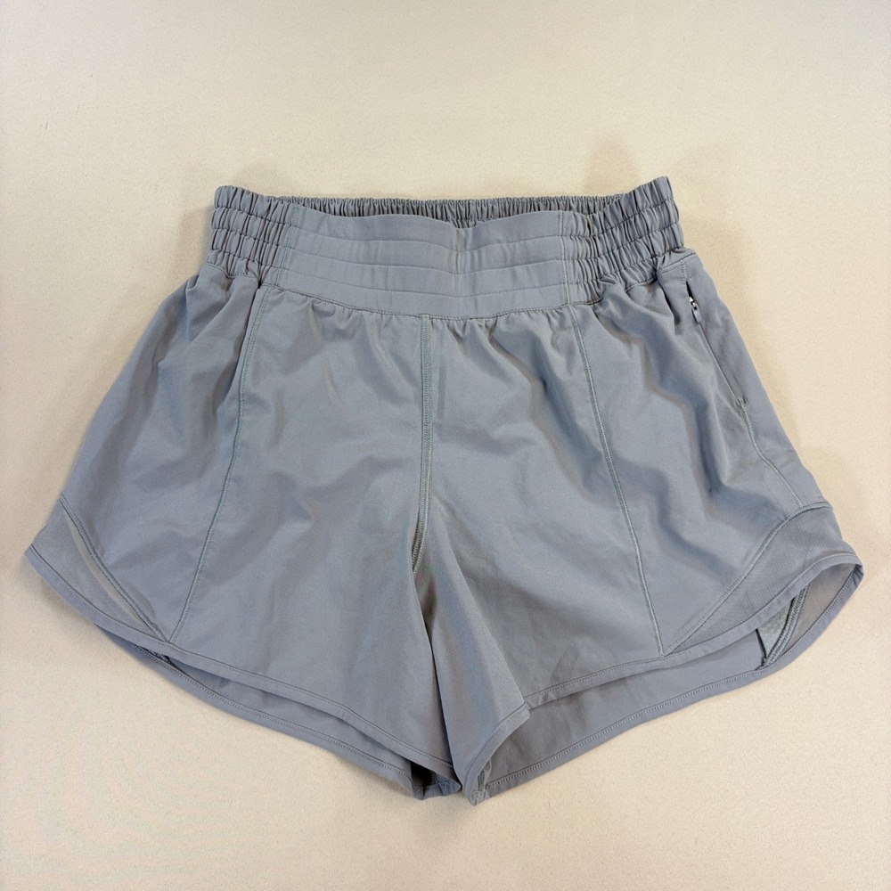 Lululemon Hotty Hot Low-Rise 2.5in Shorts Womens 4 Blue Gray Lined Running Sport